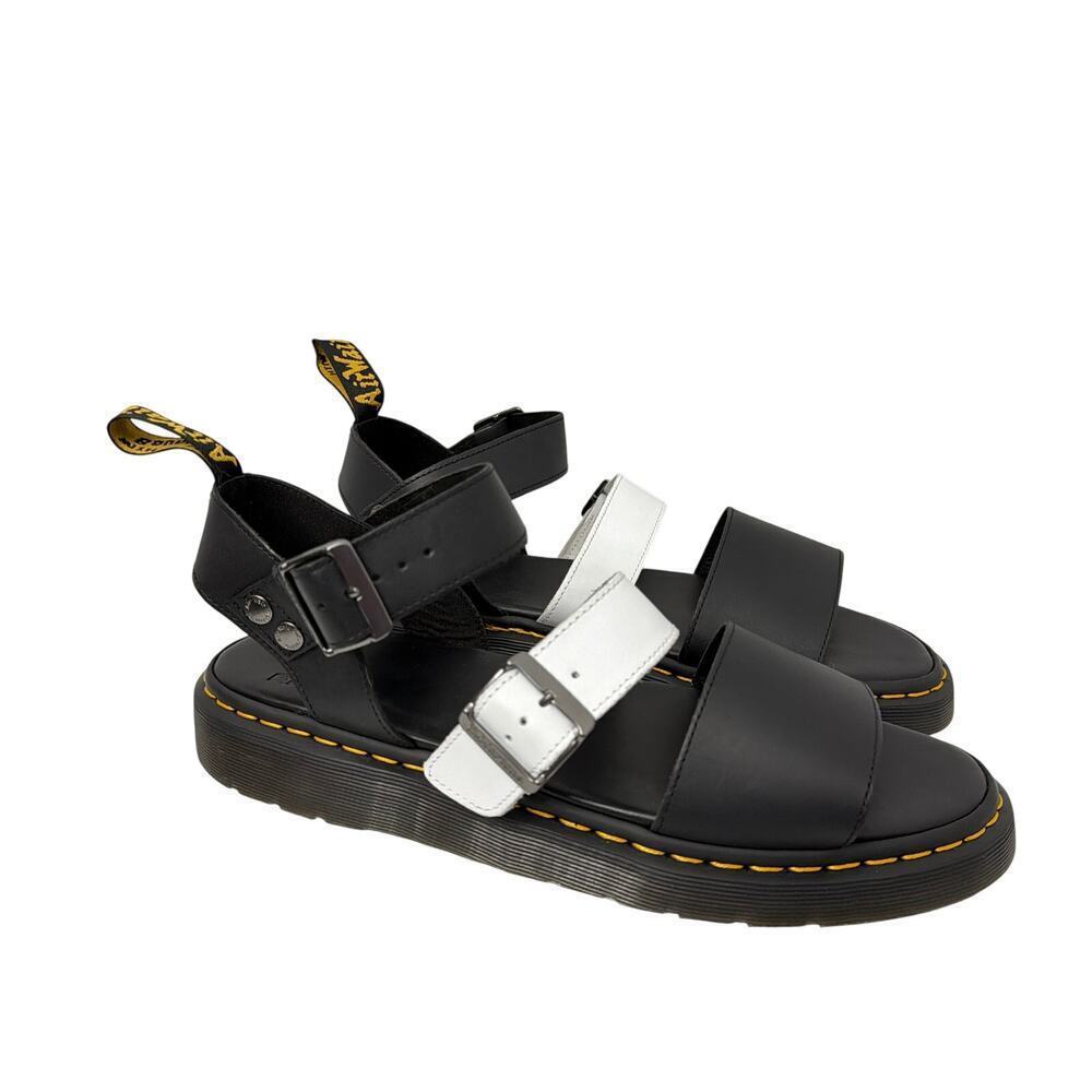 Dr Martens Sandals Men's Size 14 Gryphon Black White Leather Platform New